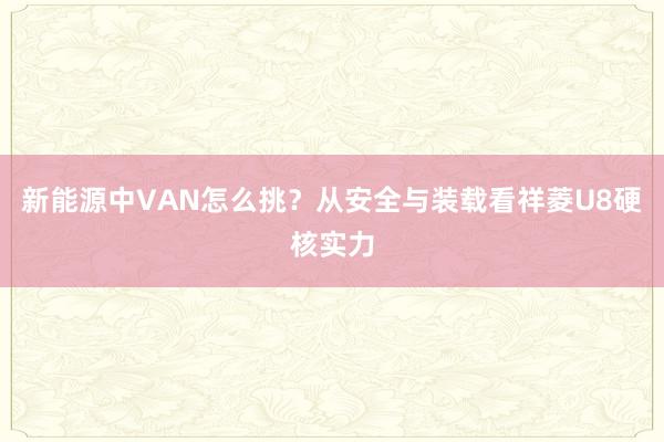 新能源中VAN怎么挑？从安全与装载看祥菱U8硬核实力