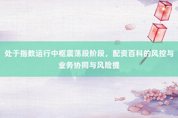 处于指数运行中枢震荡段阶段，配资百科的风控与业务协同与风险提
