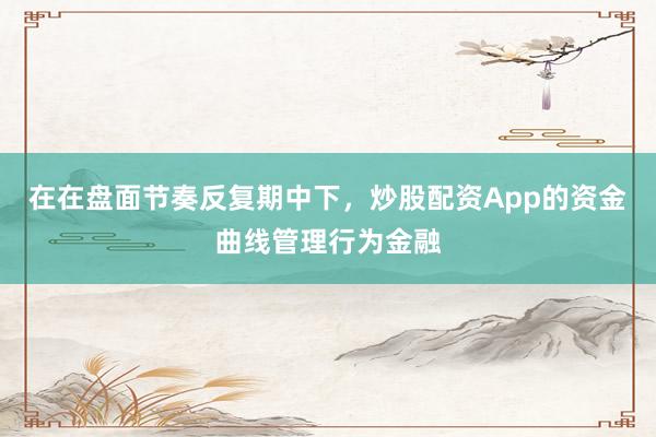 在在盘面节奏反复期中下，炒股配资App的资金曲线管理行为金融