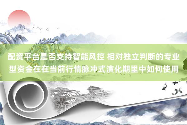 配资平台是否支持智能风控 相对独立判断的专业型资金在在当前行情脉冲式演化期里中如何使用